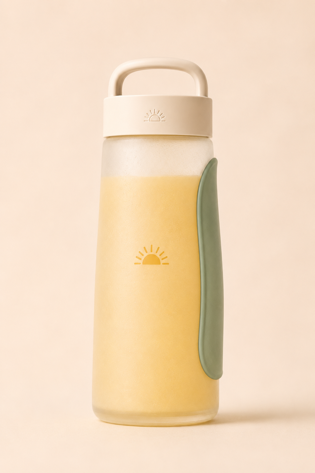 Early Bottle - frosted glass with soft grip sleeve and Early sunrise logo